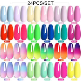 Dryers Lilicute Thermal Gel Nail Polish Set 20/24pcs All for Manicure Soak Off Uv Colorful Glitter Sequins Semi Permanent Gel Varnish