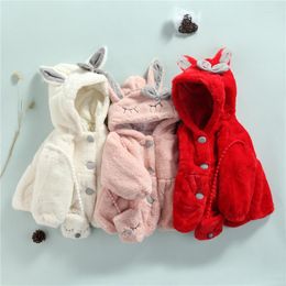 Jackets Pudcoco Little Girls Kids Coat Ears Long Sleeve Hooded Jacket With Crossbody Bag For Fall Winter Red/Beige/Pink 1-4 Years