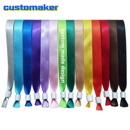 Party Favor High Quality Custom Cloth Silk Club Access Wristbands for Annual Conference Festival Celebration Events Bracelets 230603