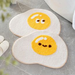 Carpets Soft Tufting Poached Egg Bath Mat Carpet Anti-slip Floor Doormat Absorbent Living Room Bedroom Rug Entrance Foot Pad