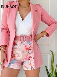 Women's Suits Blazers Spring Summer Fashion Casual Print Suit Small Women's Dress Two Piece Sets Womens Ladies Blazers Blazer Shorts 230603