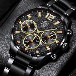 Wristwatches 2023 Luxury Mens Business Analog Quartz Wrist Watch Fashion Men Sports Steel Watches Calendar Date Male Clock Reloj Hombre