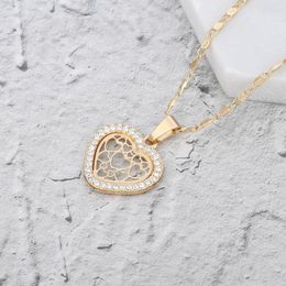 Pendant Necklaces Small Crystal Heart Pendants Necklace Gold Colours Choker Charm Jewellery For Women Gifts Kolye Trendy