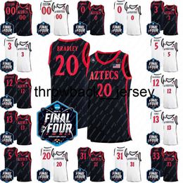 Thr 2023 Final Four San Diego State Basketball Jersey Matt Bradley Darrion Trammell Lamont Butler Jaedon LeDee Micah Parrish Keshad Johnson Nathan Mensah Aguek Arop