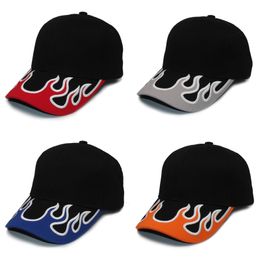 Snapbacks 100% Cotton Brushed Sports Cap Flame Visor Racing Baseball 230603