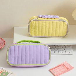 School Pencil Cases Kawaii Cute Solid Colour Box Student Pen Bag Supplies Stationery