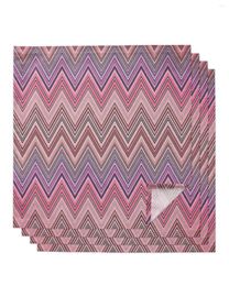 Table Napkin 4pcs Ethnic Style Zigzag Stripes Abstract Square 50cm Wedding Decoration Cloth Kitchen Dinner Serving Napkins