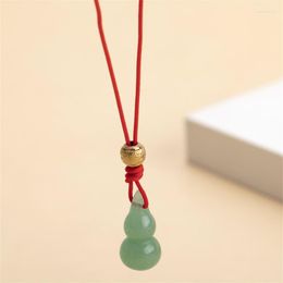 Pendant Necklaces Gourd Shape Stone Necklace For Women Men Copper Bead Rope Chain Jewelry Gift