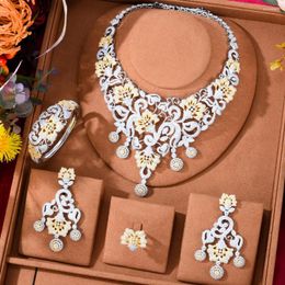 Necklace Earrings Set GODKI Romantic Luxury Gorgeous CZ 4PCS Jewellery Women Wedding Sparkly Accessories
