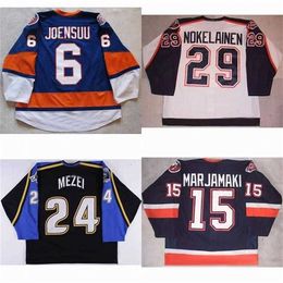 C2604 Mit Bridgeport Sound Mens 29 Petteri Nokelainen 6 Jesse Joensuu 24 Branislav Mezei 6 Joel Bouchard 15 Masi Marjamaki Hockey Jerseys