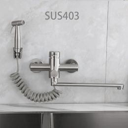 Bathroom Sink Faucets Bathtub Faucet SUS304 Wall-mounted Waterfall Shower Set With Handle