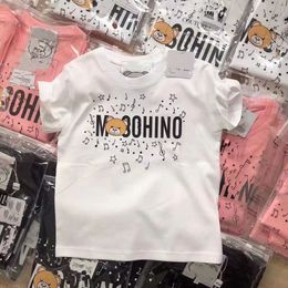 Kids Summer T-shirts Designer Tees Boys Girls Fashion Bear Letters Mosaic Printed Tops Children Casual Trendy Tshirts more Colours Luxury tops high quality AAA