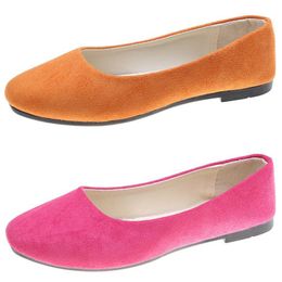 Fashionable candy Coloured flat bottomed work shoes yellow pink white cyan gold comfortable suede cloth faced women's shoes, student shoes