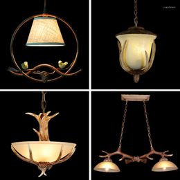 Pendant Lamps SOURA Modern Antler Lamp LED Creative Retro Glass Chandelier Light Fixtures For Home Dining Room Aisle Homestay