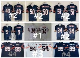 qqq8 Throwback Bearss Football Jersey Devin Hester Jim McMahon Dick Butkus Walter Payton Dick Butkus Mike Ditka Brian Urlacher Richard Dent Gale Sayers Mike Singlet