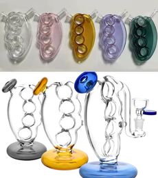 Vintage Pulsar Knuckle Bubbler Glass Bong Water Smoking pipe hookah Oil Dab Rigs Original glass factory made can put customer logo by UPS DHL CNE