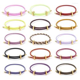 Link Bracelets Lucky Red String Bracelet Women Braided Steel Wire Length Adjustable 15 Colors Party Gift Jewelry Wholesale