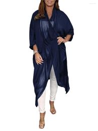 Women's Vests Women S Loose Tunic Tops Casual Batwing Sleeve V Neck Solid Colour Mesh Dress Sheer Chiffon Caftan