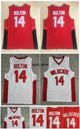 qqq8 Troy Bolton #14 High School Wildcats NCAA College Basketball Jerseys Crestwood High School Knights White Red Size S-XXL