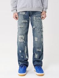 Men's Jeans Y2K Style Men's Baggy Denim Pants Distressed Ripped Joggers Men Clothing Streetwear