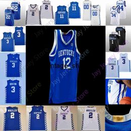 Vin Kentucky Wildcats Basketball Jersey NCAA College Antonio Reeves CJ Fredrick Jacob Toppin Cason Wallace Livingston Onyenso Ware Thiero Tshiebwe Clarke Maxey Da