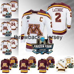 thr 81 Jimmy Snuggerud Minnesota Golden Hockey Jersey Frozen Four 2023 NCAA Matthew Knies Ben Brinkman Sammy Walker Ryan Johnson Blake McLaughlin Mason Nevers Jerse