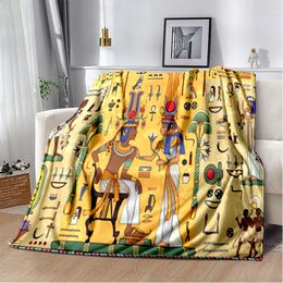 Filtar Svaddling Ancient Egypt Flanell Throw Filt Mysterious Symbol Scarab Soft Cover Eye of Horus Lightweight Warm for Bedroom Kids Adults 230603