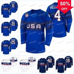 Mag MitNess Team USA 2022 Winter Hockey Jersey Drew Helleson Ben Meyers Jake Sanderson Matty Beniers Nick Perbix Sam Hentges Brock