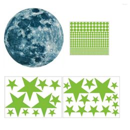 Wall Stickers Luminous Moon Self-Luminous Starry Sky Star Self-Adhesive Wallpaper Sticker Decoration Material