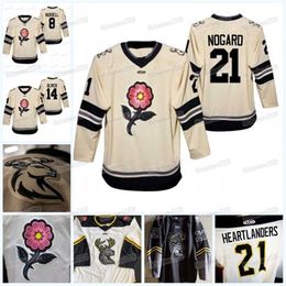 C2604 MitNess ECHL Iowa Heartlanders 2022 Prairie Rose Alternate Third Jersey Ice Hockey Jersey Custom Any Number And Name Womens Youth Alll Stitched