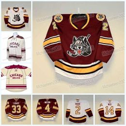 C2604 MitNess Chicago Wolves Hockey Jersey AHL Custom Women Youth C.J. Smith Andrew Poturalski Jack Drury Stefan Noesen Joey Keane Dave Gust