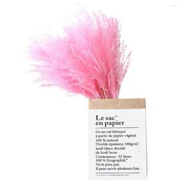 Decorative Flowers 20pcs Dried Natural Pink Wedding Small Pampas Grass Bouquets Reed