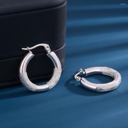 Hoop Earrings For Women Men Basic Punk Stainless Steel Circle Huggies Gold Color Silver Plated