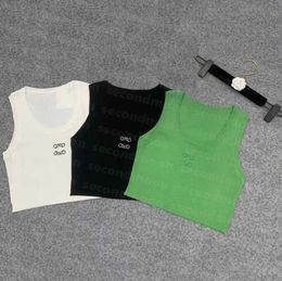 Cropped Top T Shirts Women Knits Tee Knitted Sport Tank Tops Woman Vest Yoga2023