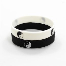 Link Bracelets 2 Pcs Cool Tai Chi Silicone Wristband Black White Colour Sports Rubber Bracelets&bangles Fashion Jewellery Gifts