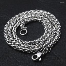Chains 3-5mm Tone Franco Wheat Spiga Foxtail Chain Mens Stainless Steel Necklace Boys Fashion Choker Jewelry Male Punk Accessory Gift