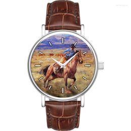 Wristwatches Men'S Watch Quartz Fashion&Casual Leather Horse And Spanish Bullfighter For Men