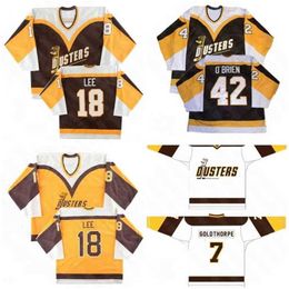 C2604 Vintage Dusters Hockey Jersey 42 Jim O'Brien 7 Goldthorpe 18 Brian Lee Binghamton Broome embroidery sewing Jerseys Custom name and number