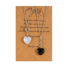 Pendant Necklaces 2 Pieces Crystal Pyramid Necklace And Moon Charm Clavicle Chain