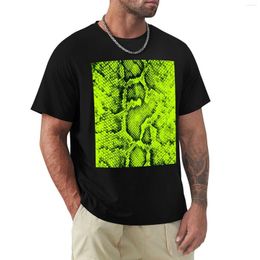 Men's Polos Lime Snakeskin T-Shirt Custom T Shirt Short Oversized Shirts Men