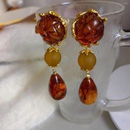 Dangle Earrings Vintage Fashion Drop Luxury Resin Long Water Bridal Wedding Party Jewelry Gifts