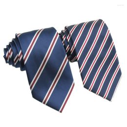 Bow Ties Tie Men's Formal Business Dinner Party Dark Blue Necktie Hand Red And White Stripe Bridegroom Man Cravata