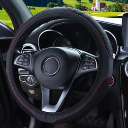 Steering Wheel Covers Car Cover PU Leather Cloth Breathable Mesh No Inner Ring For 37-38CM Wear-resistant And Anti-Slip Accessories
