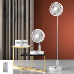 Fans Portable 7200mah Folding Retractable Floor Low Noise Remote Control Fan Outdoor Rechargeable Summer Fan Bedroom Desk Cooling