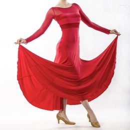 Stage Wear Ballroom Dress Black/Red Modern Dance Tango Waltz Clothing Camisa Flamengo Competition Dresses BI168