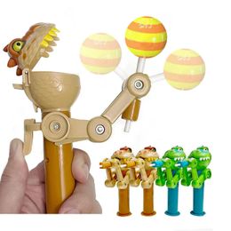 Toys 4 Pcs Novelty Robot Lollipop Holder Relax Toy Cute Creative Gifts Lollipop Cat Toy with Caip Big Mouth Dinosaur Caip Ball