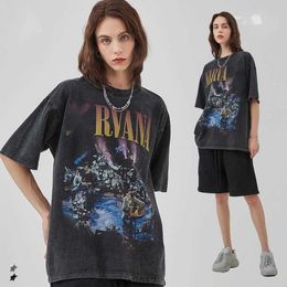 Men's Wear 2023 Spring Summer Fashion Brand T-shirt Nirva Band Digital Direct Spray Printing Short Sleeve Men