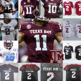 Wsk Custom Texas A&M Aggies Football Jersey NCAA College Zach Calzada Richardson Wydermyer Matthews Ogbuehi Tannehill Joeckel Greg Hill Coryatt