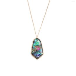 Pendant Necklaces 2023 Summer Arrival Long Chain Big Geometric Abalone Necklace Mother Of Pearl Inaly