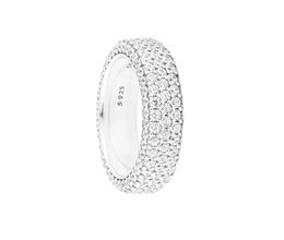 925 Sterling Silver Timeless Pave Triple-row Rings for Women Finger Ring Original Jewellery 2023 New in Free Shipping